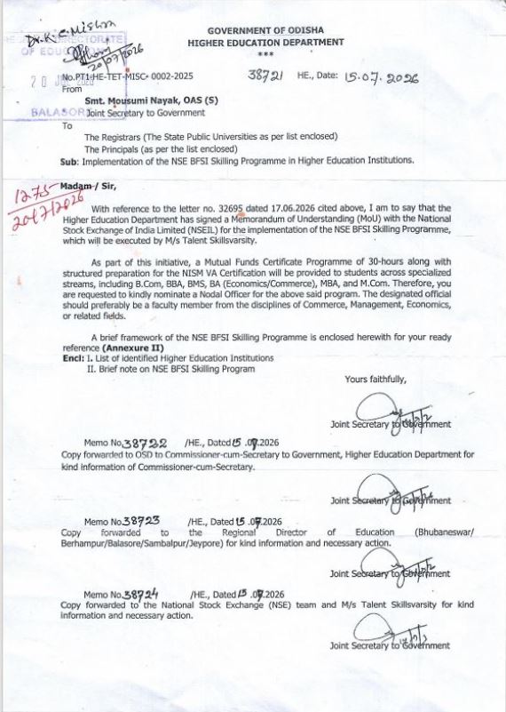 Odisha to Roll Out Free NSE-Certified Finance Training for College Students